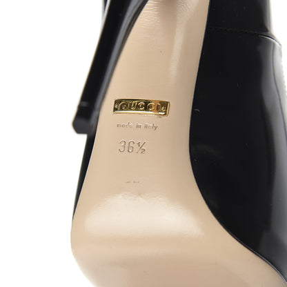 Gucci Polished Calfskin Regent Pumps 36.5 Black 8 of 11