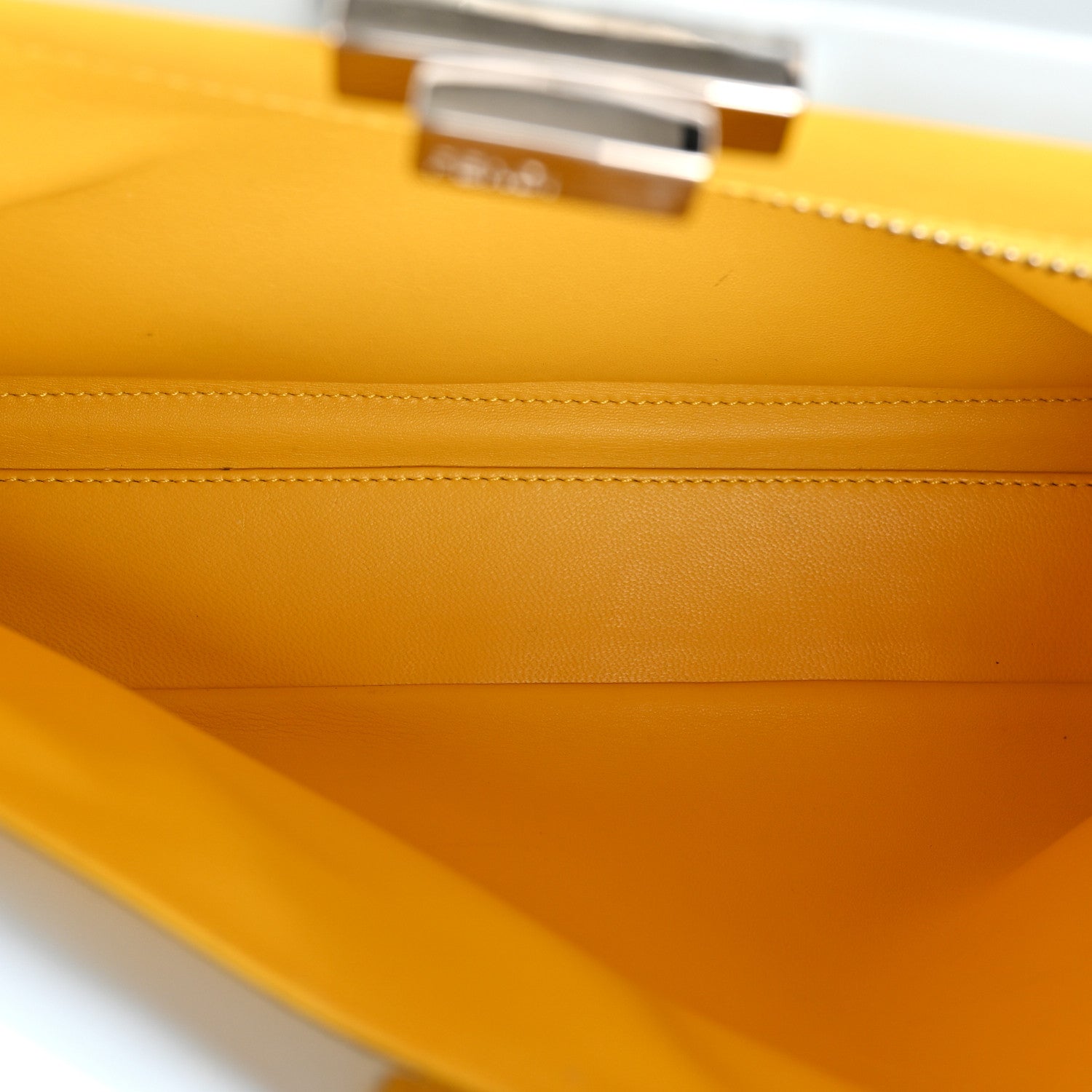 Fendi Vitello Morgan Shiny Nappa Medium Peekaboo Iconic Satchel Polvere Sunflower 6 of 20
