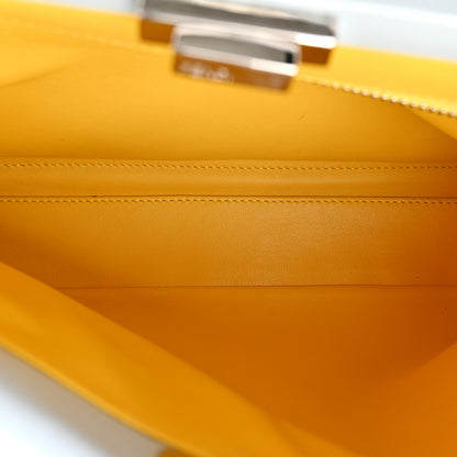 Fendi Vitello Morgan Shiny Nappa Medium Peekaboo Iconic Satchel Polvere Sunflower 6 of 20