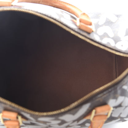 Louis Vuitton Monogram Graffiti Speedy 30 Silver 5 of 9