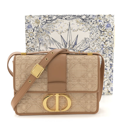 Christian Dior Raffia Calfskin 30 Montaigne Flap Bag Beige 12 of 12