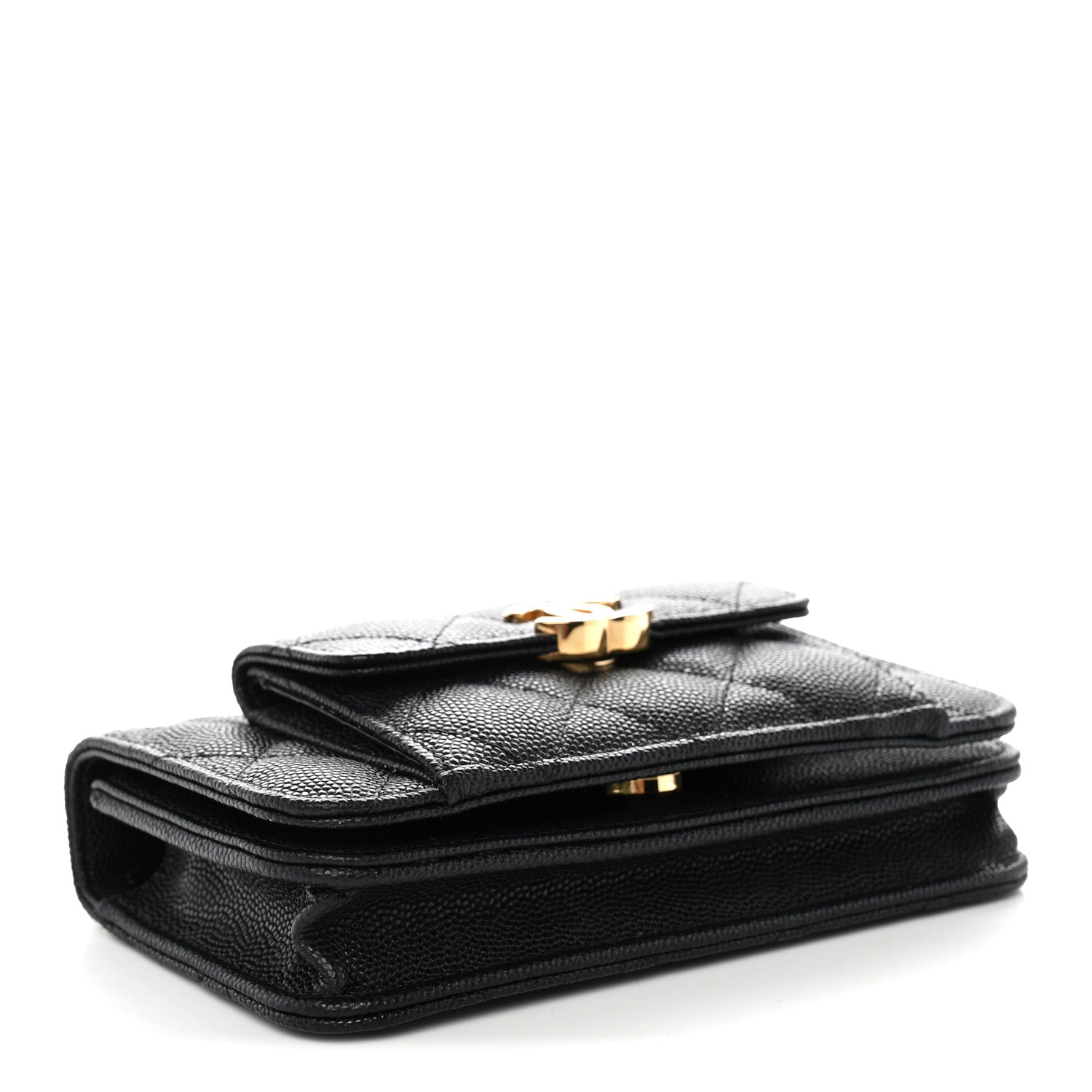 Chanel Caviar Quilted Pocket Twins Clutch With Chain Black 4 of 12