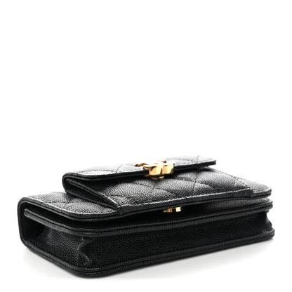 Chanel Caviar Quilted Pocket Twins Clutch With Chain Black 4 of 12