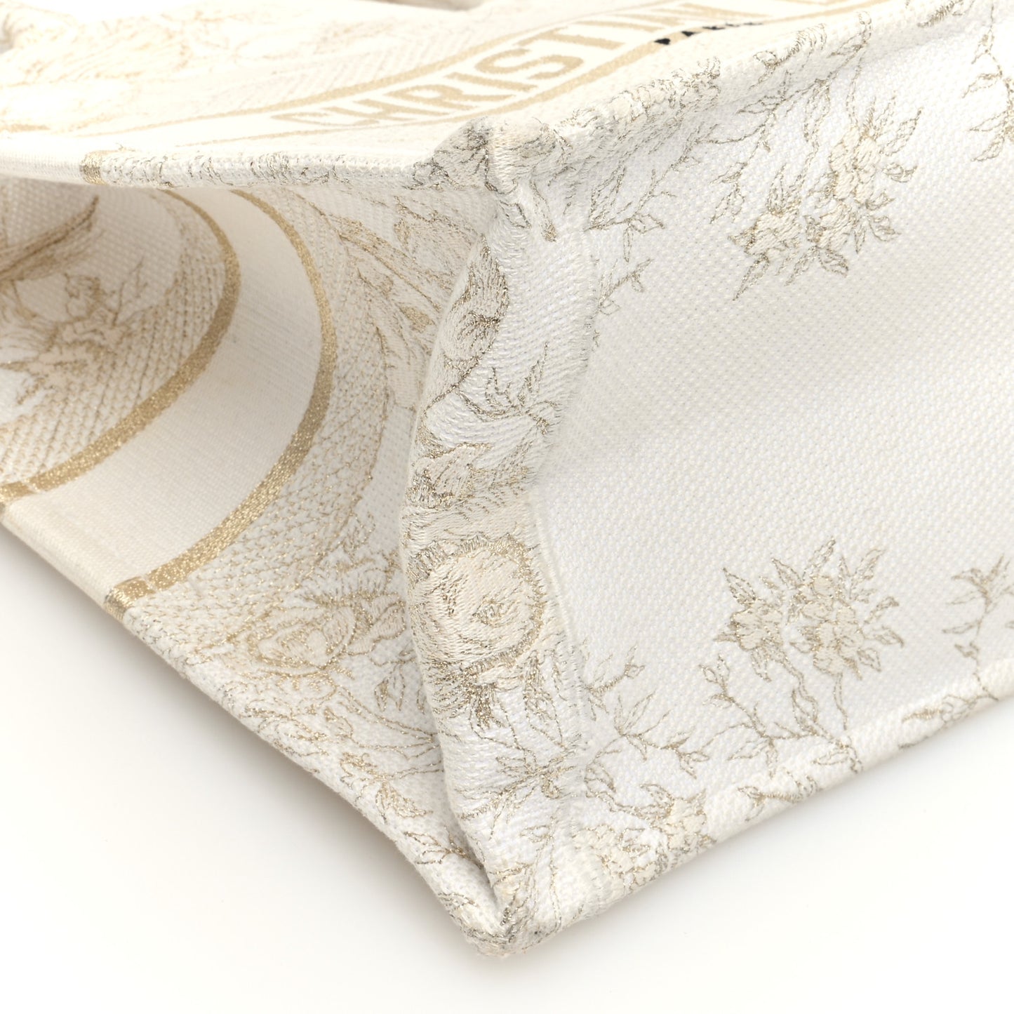 Canvas Embroidered Jardin D'Hiver Medium Book Tote Gold