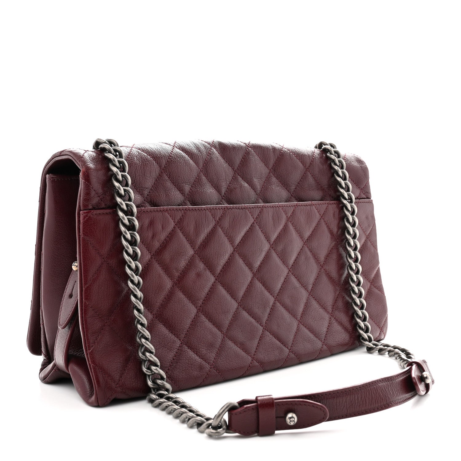 Chanel Goatskin Quilted Large City Rock Flap Burgundy 3 of 10