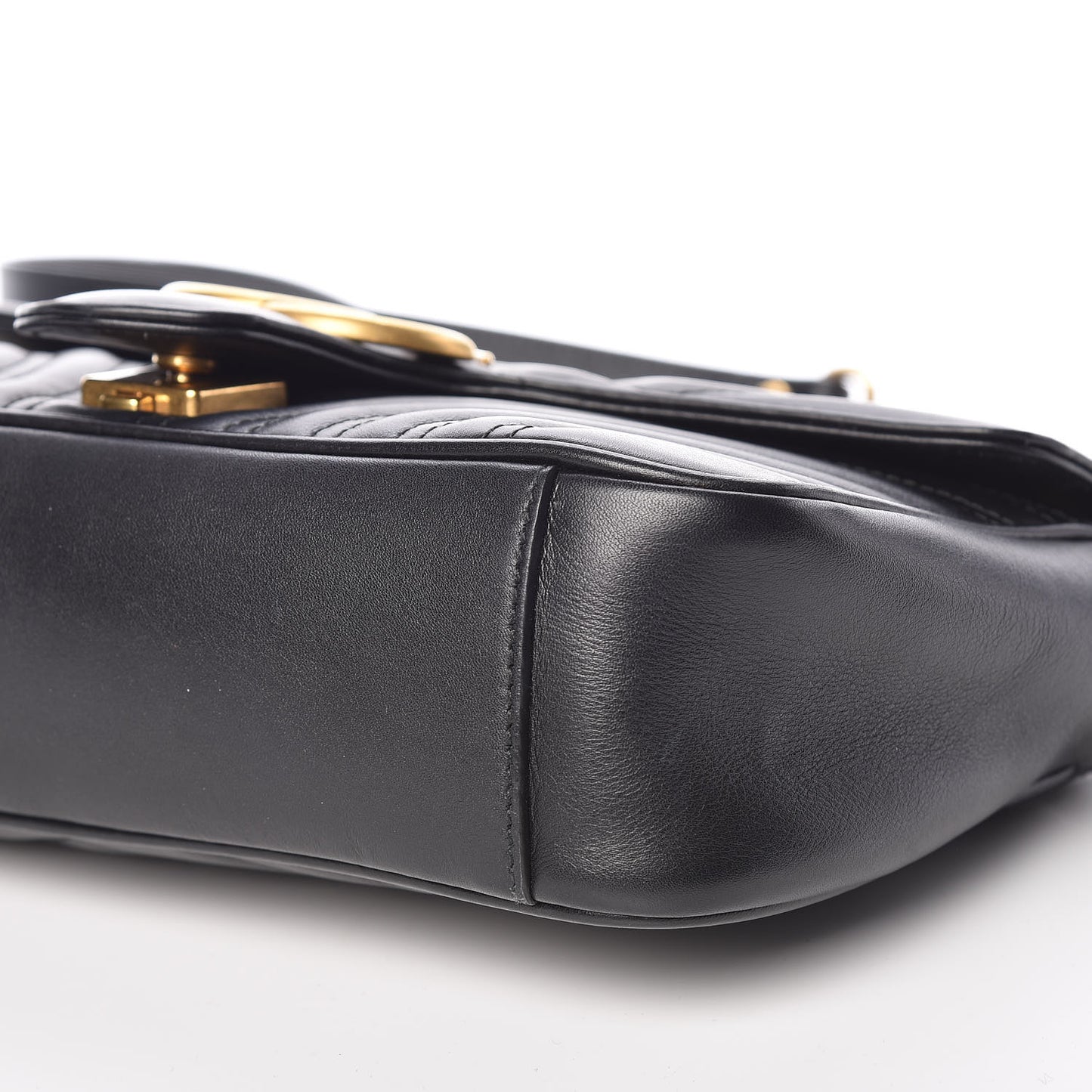 Calfskin Matelasse Small GG Marmont Shoulder Bag Black