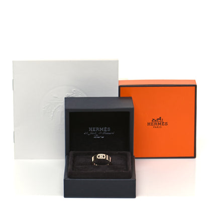 Hermes 18K Rose Gold Diamond PM H D'Ancre Ring 53 6.25 9 of 10