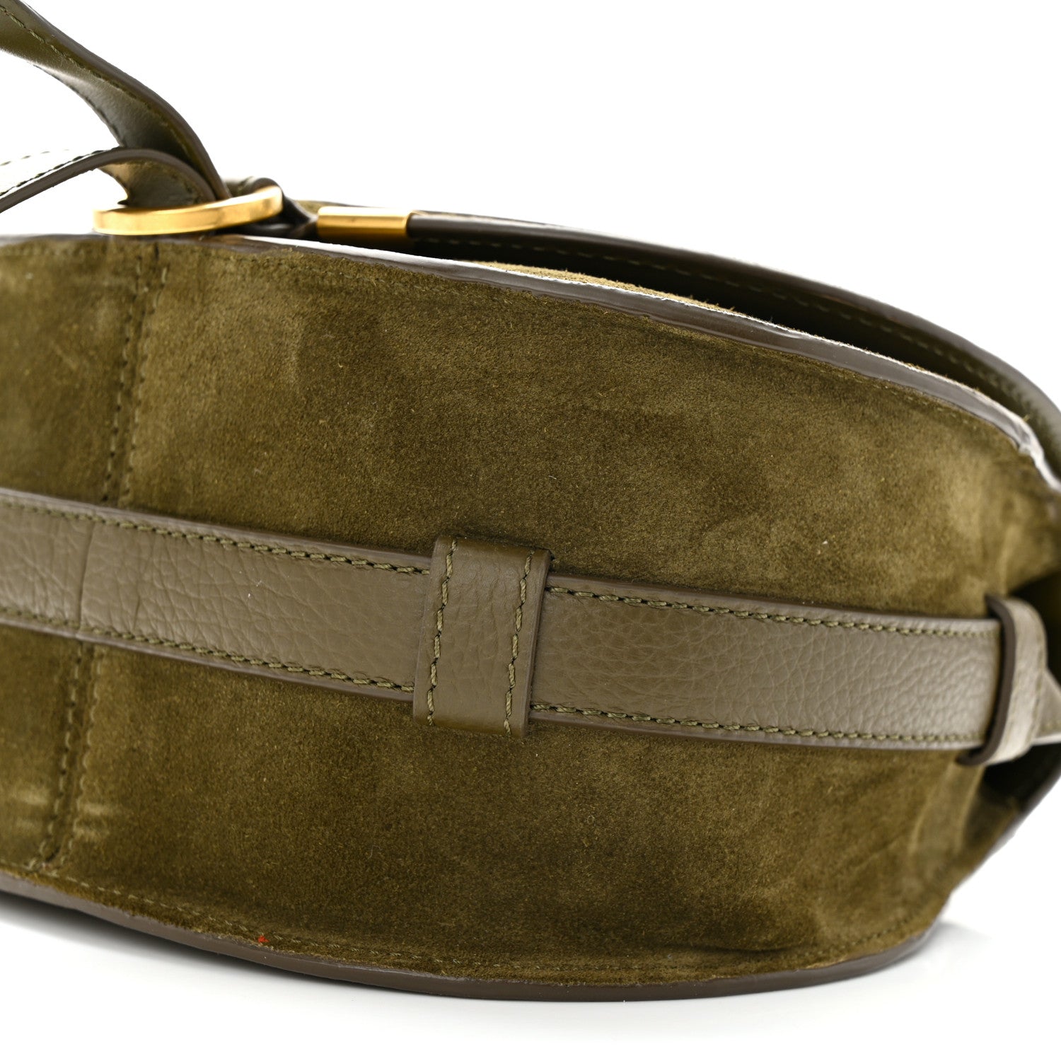 Chloe Suede Calfskin Small Marcie Saddle Bag Deep Olive 11 of 11
