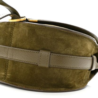 Chloe Suede Calfskin Small Marcie Saddle Bag Deep Olive 11 of 11