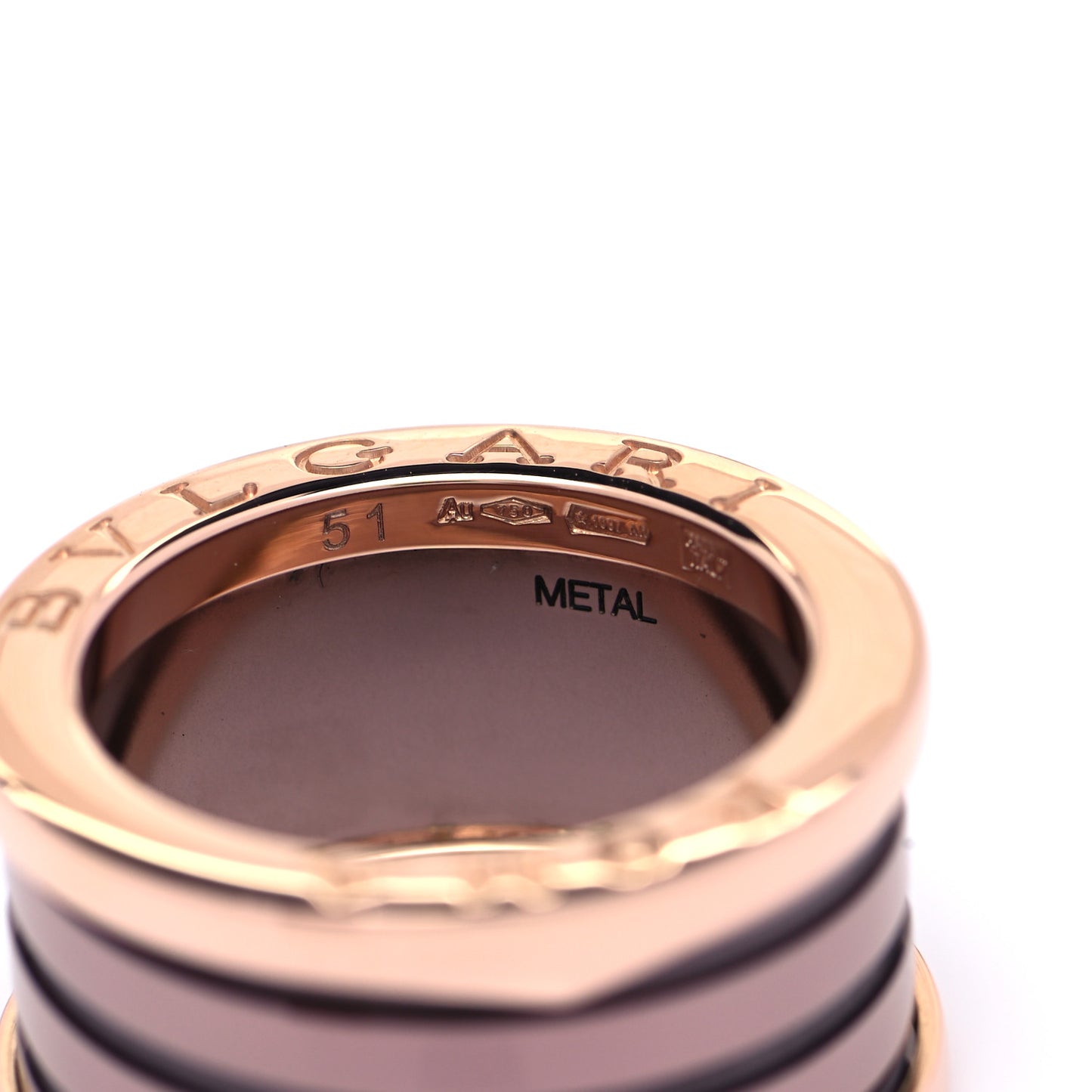 18K Rose Gold Bronze Cermet Roma B.Zero1 Four-Band Ring 51 5.75