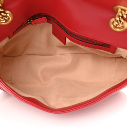 Gucci Calfskin Matelasse Small GG Marmont Shoulder Bag Hibiscus Red 5 of 11