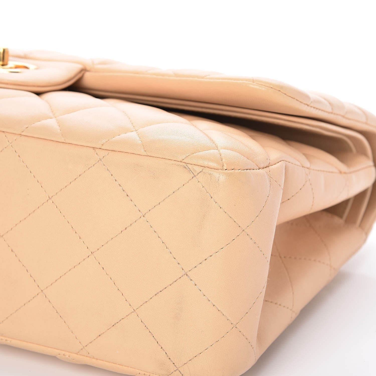 Chanel Lambskin Quilted Jumbo Double Flap Beige 10 of 10