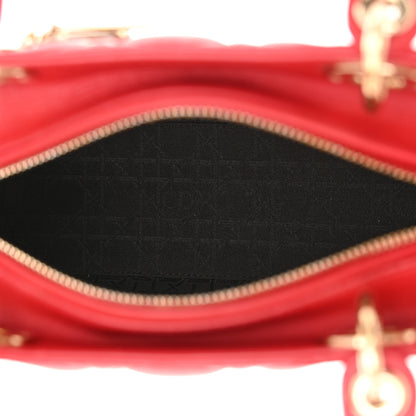 Christian Dior Lambskin Cannage Medium Lady Dior Red 5 of 15