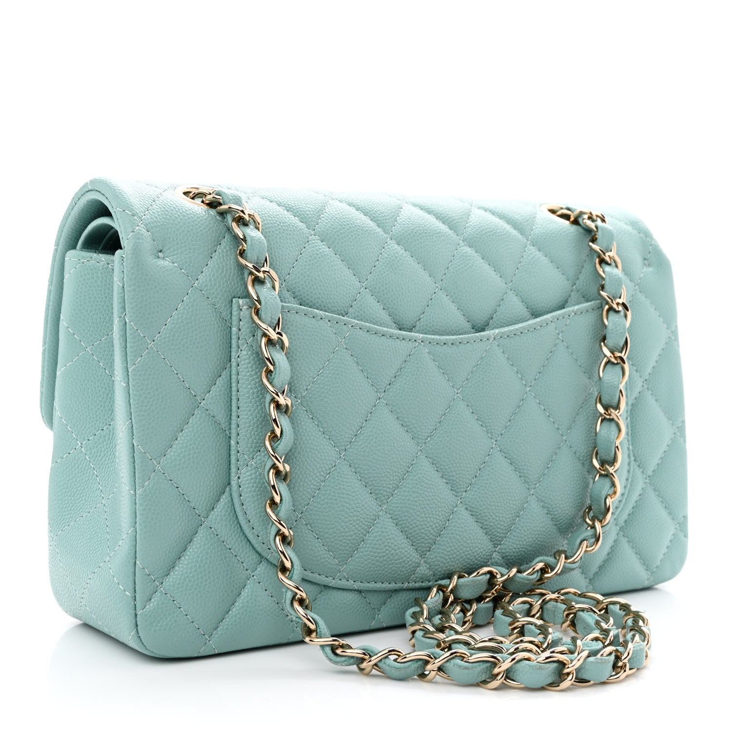 Chanel Caviar Quilted Small Double Flap Light Blue 3 of 10