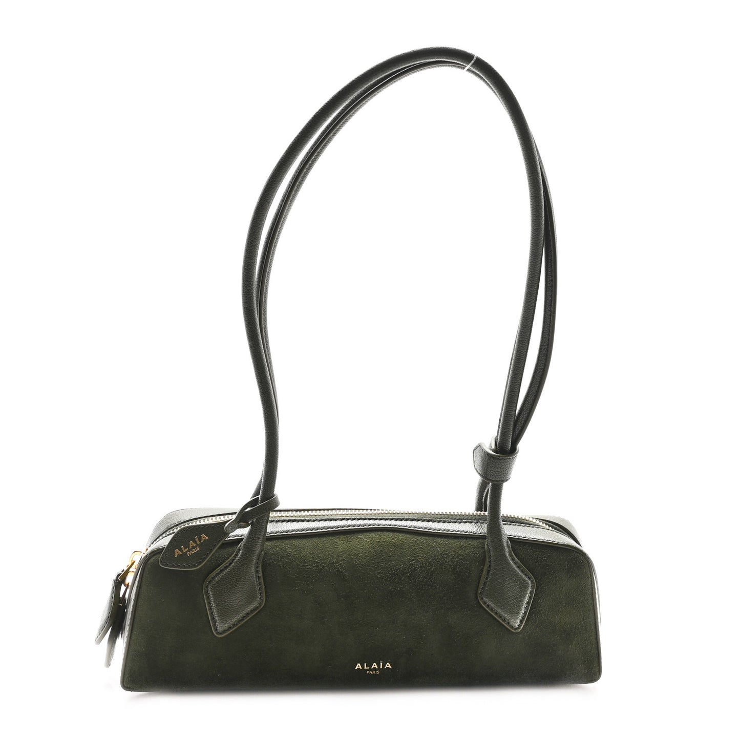 Suede Goatskin Small Le Teckel Bag Olive Green
