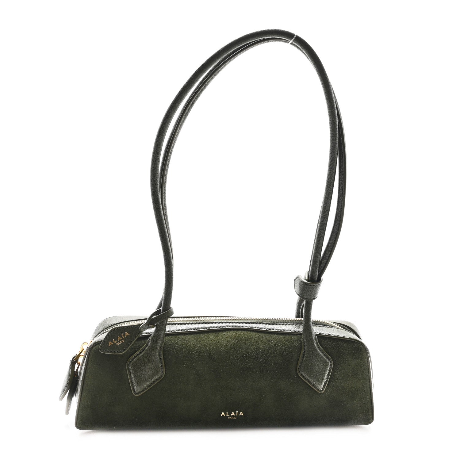 Alaia Suede Goatskin Small Le Teckel Bag Olive Green 1 of 10
