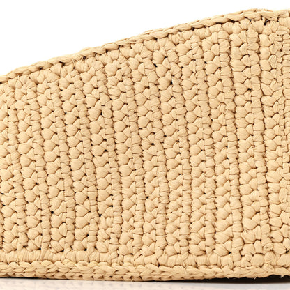 Prada Yarn Raffia Effect Crochet Triangle Shoulder Bag Naturale 10 of 11