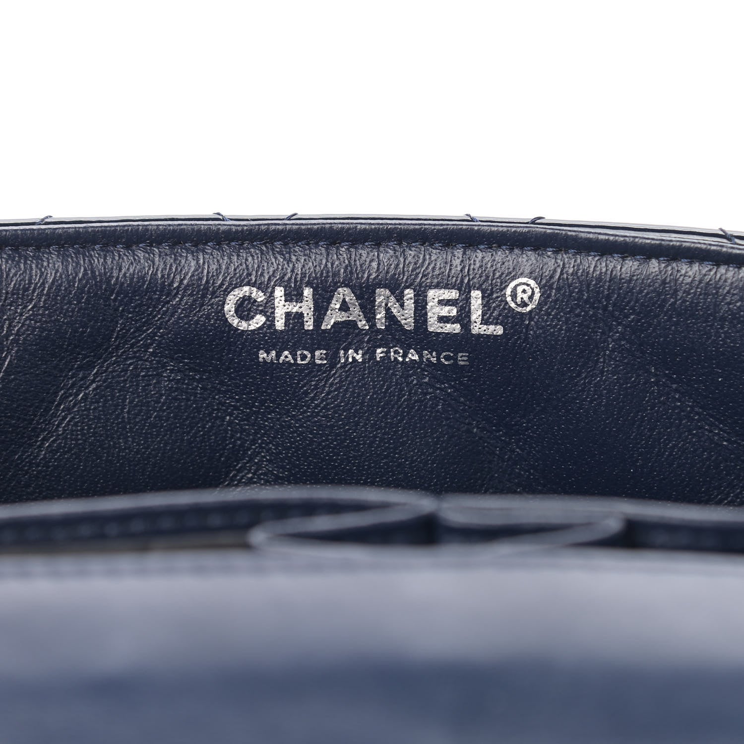 Chanel Distressed Patent Quilted East West Flap Navy Blue 6 of 15