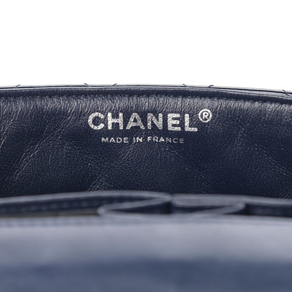 Chanel Distressed Patent Quilted East West Flap Navy Blue 6 of 15