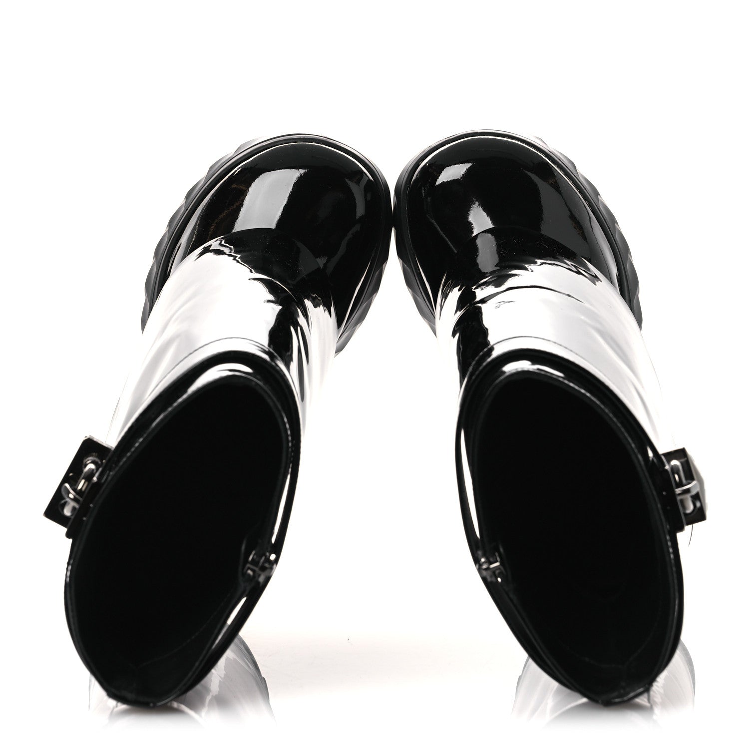 Givenchy Patent Shark Lock Biker Ankle Boots 37 Black 2 of 11