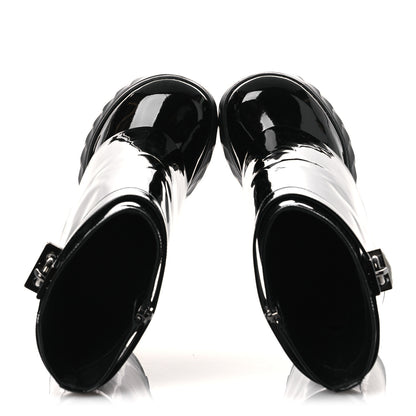 Givenchy Patent Shark Lock Biker Ankle Boots 37 Black 2 of 11