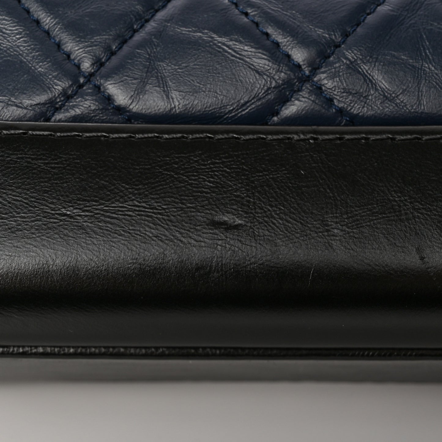 Aged Calfskin Quilted Small Gabrielle Hobo Navy Black