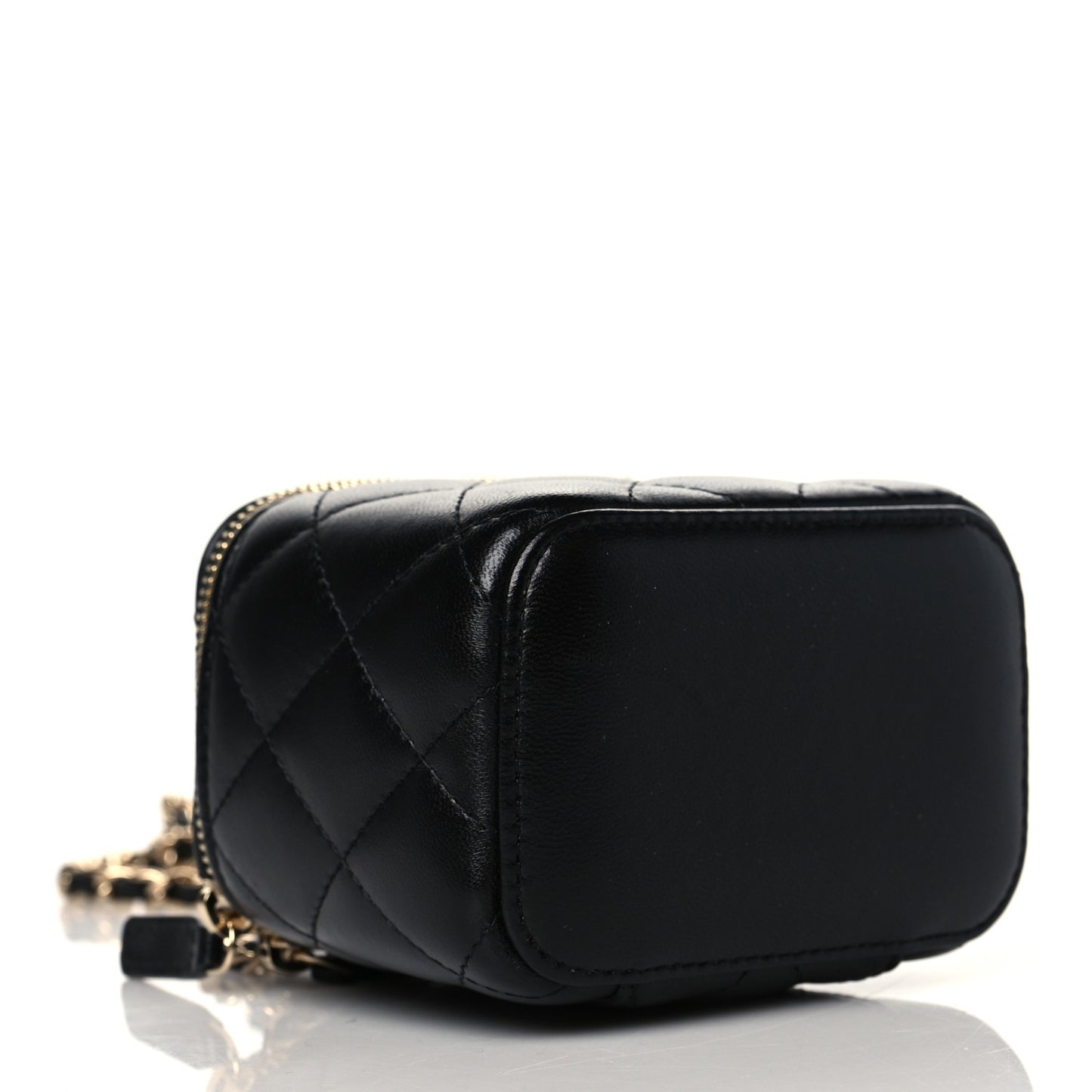 Lambskin Quilted My Chanel Lady Vanity Case With Chain Black