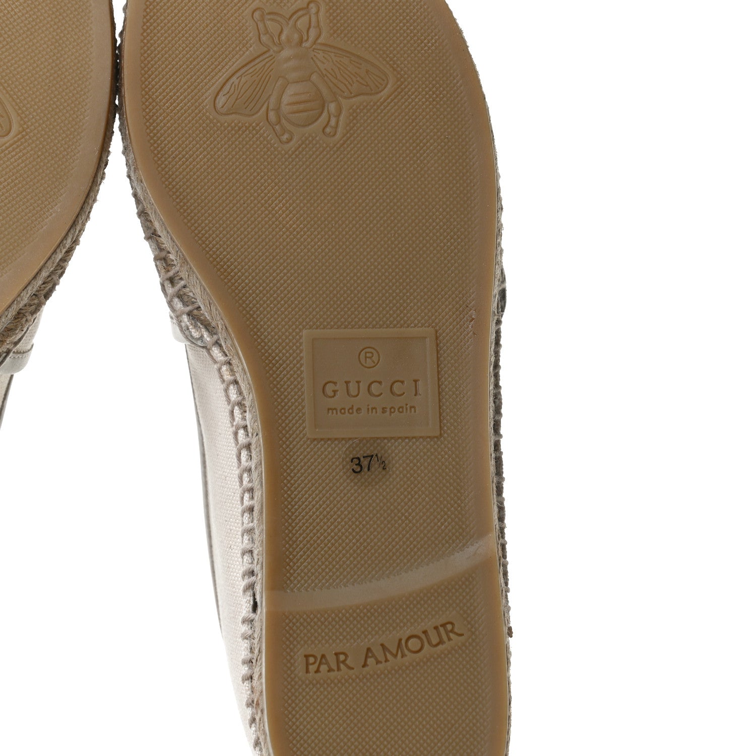 Gucci Canvas Logo Espadrilles 37.5 Greggio White 8 of 11