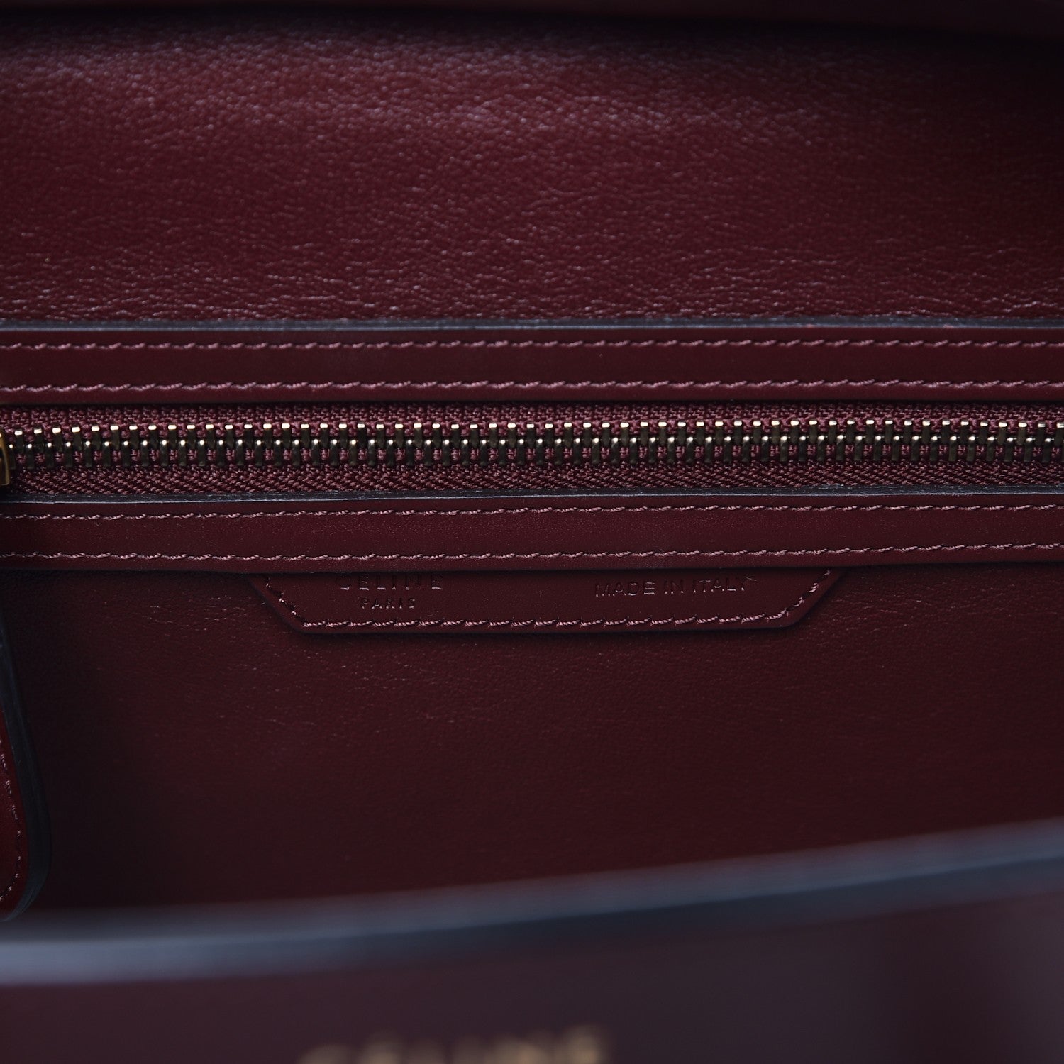 Celine Goatskin Calfskin Micro Luggage Burgundy 6 of 9