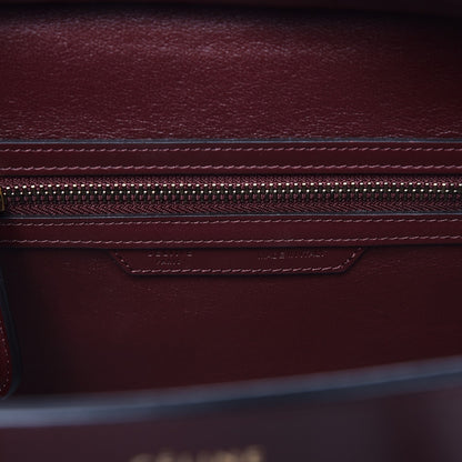 Celine Goatskin Calfskin Micro Luggage Burgundy 6 of 9
