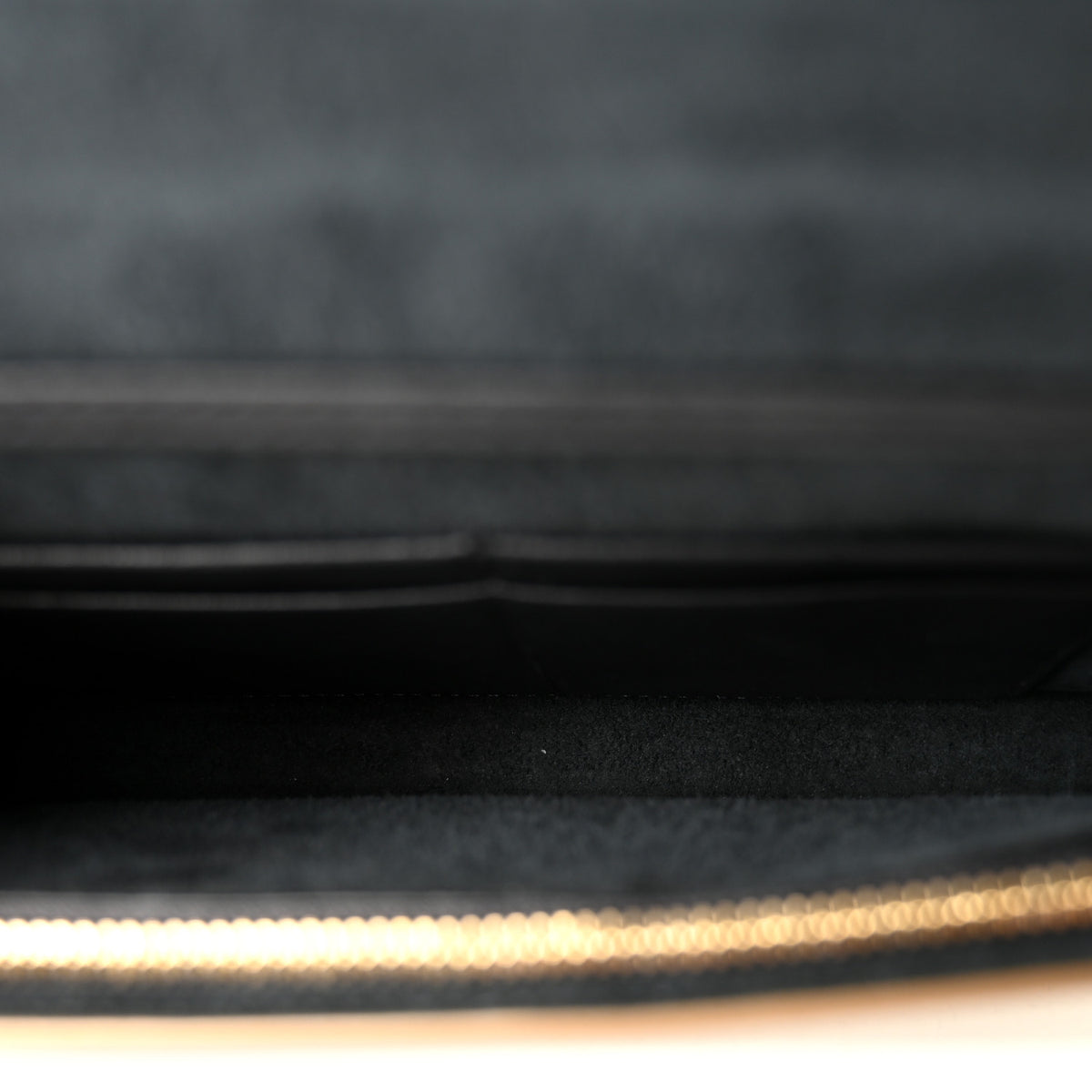 Metallic Patent Micro-Cannage 30 Montaigne 2 in 1 Pouch Gold