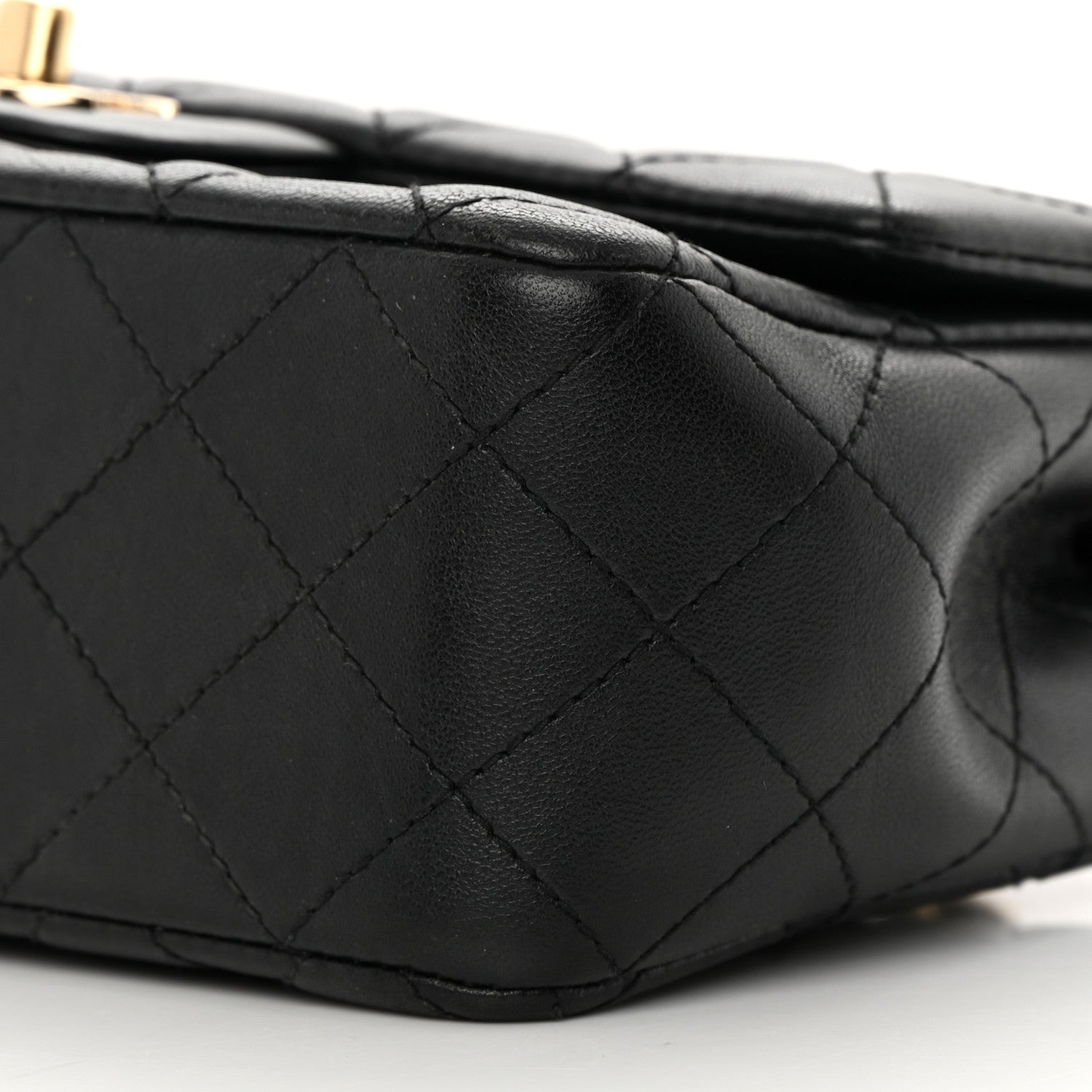 Chanel Lambskin Quilted Mini Rectangular Flap Black 10 of 12