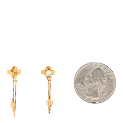 Louis Vuitton Metal Crystal Petit Louis Earrings Gold 2 of 4