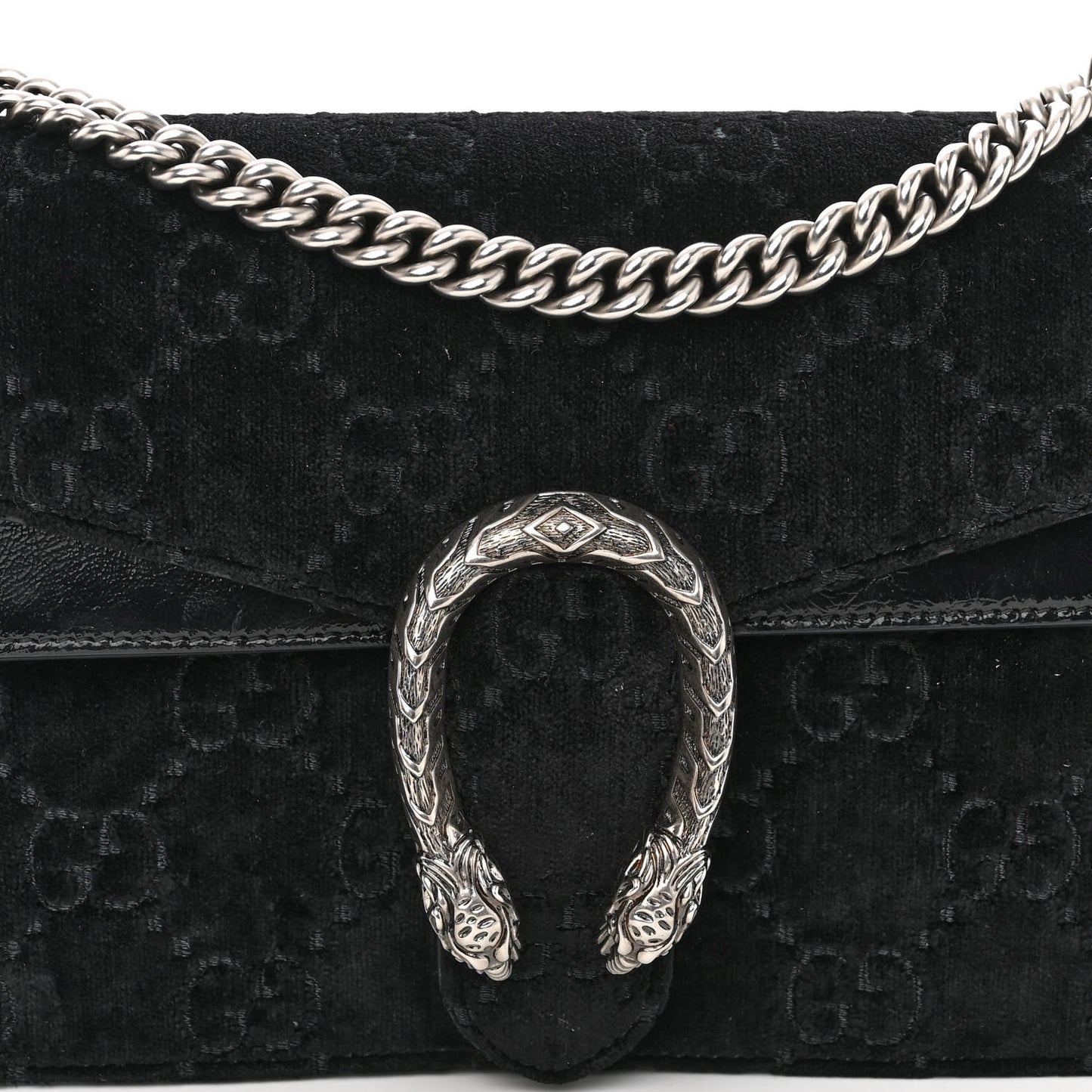 Velvet GG Monogram Small Dionysus Shoulder Bag Black