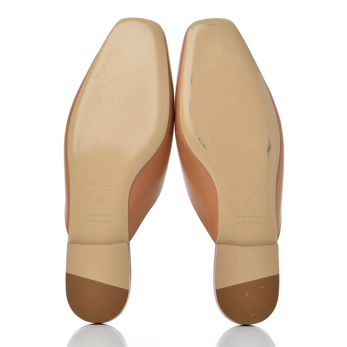 Calfskin Tangeria Mules 37 Naturel