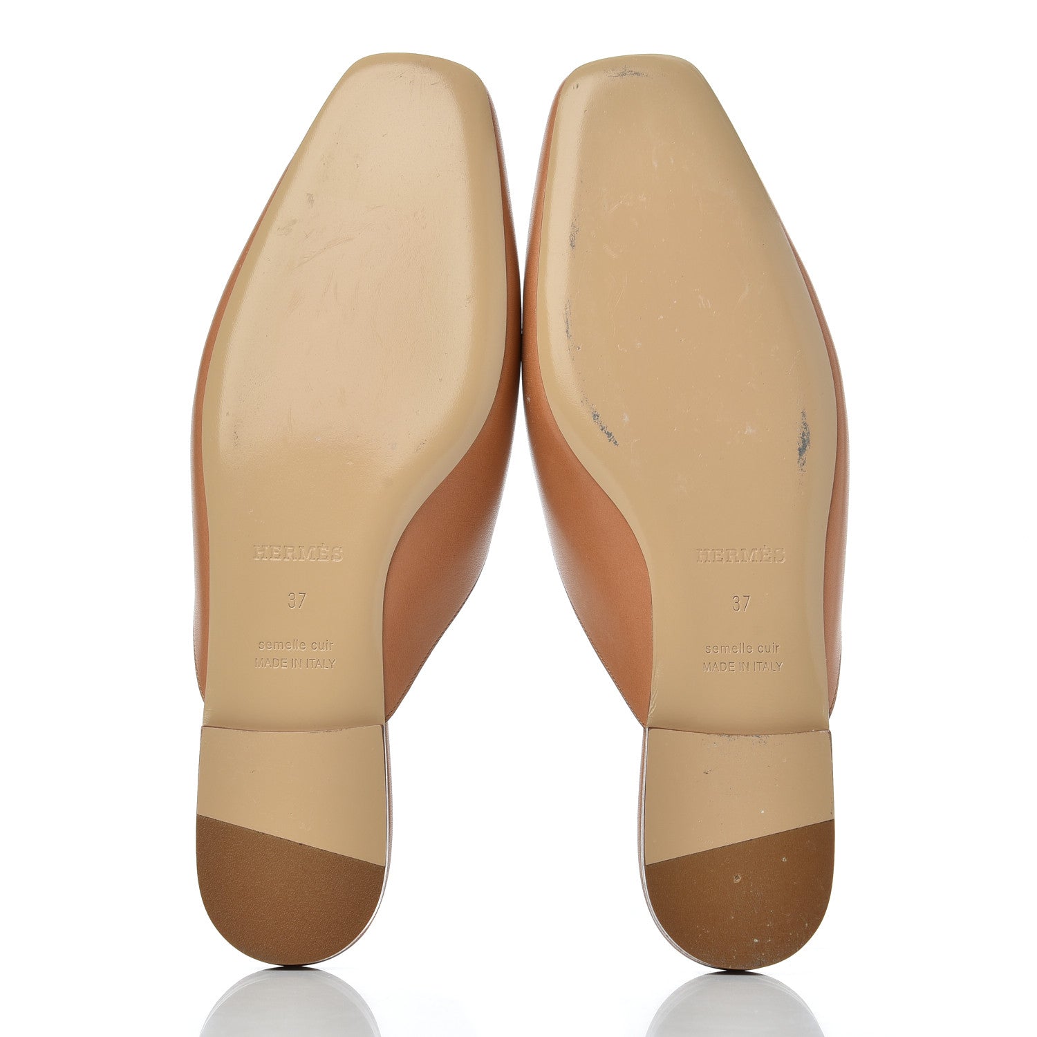 Hermes Calfskin Tangeria Mules 37 Naturel 5 of 17
