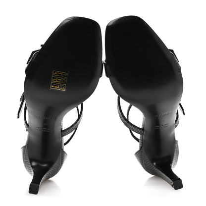 Hermes Lizard Premiere 90 Sandals 39 Black 5 of 9