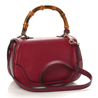 Gucci Calfskin Small New Bamboo Top Handle Bag Red 3 of 10