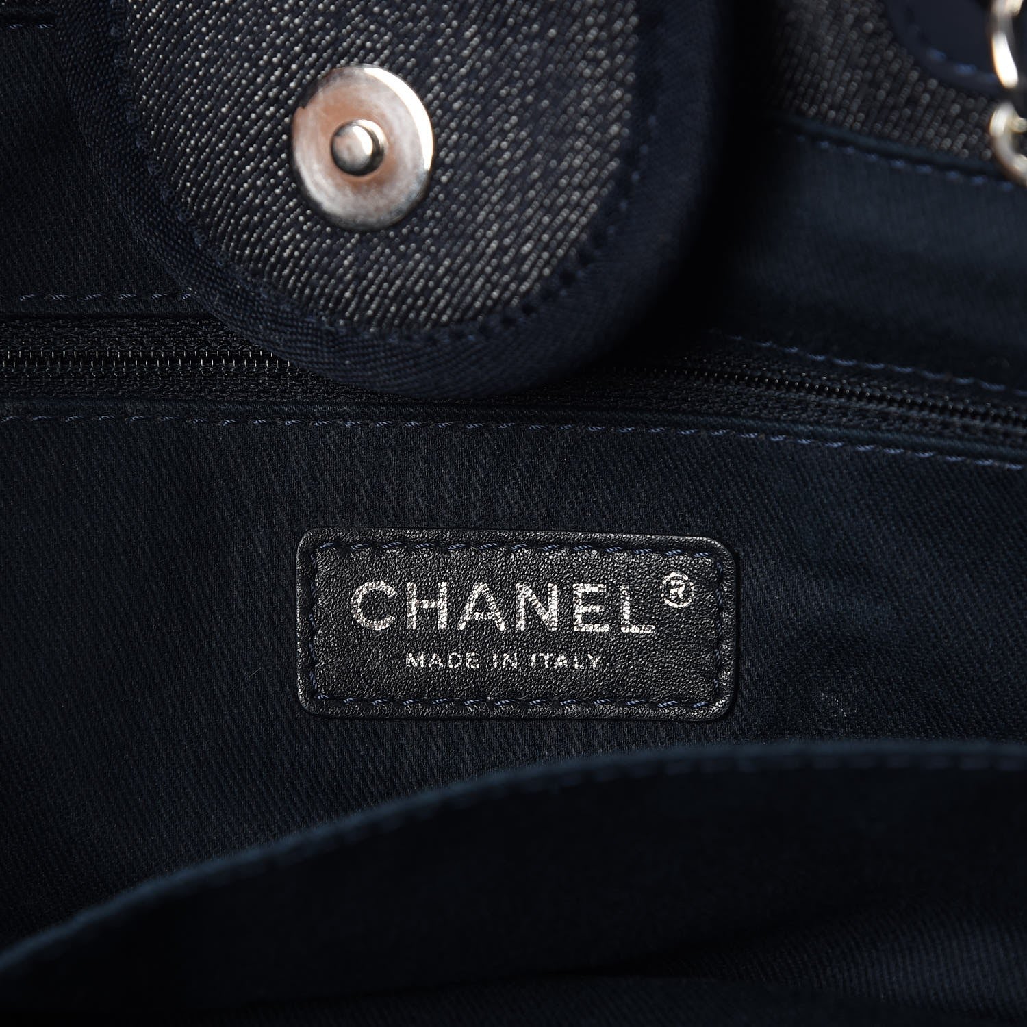 Chanel Denim Large Deauville Tote Dark Blue 6 of 7