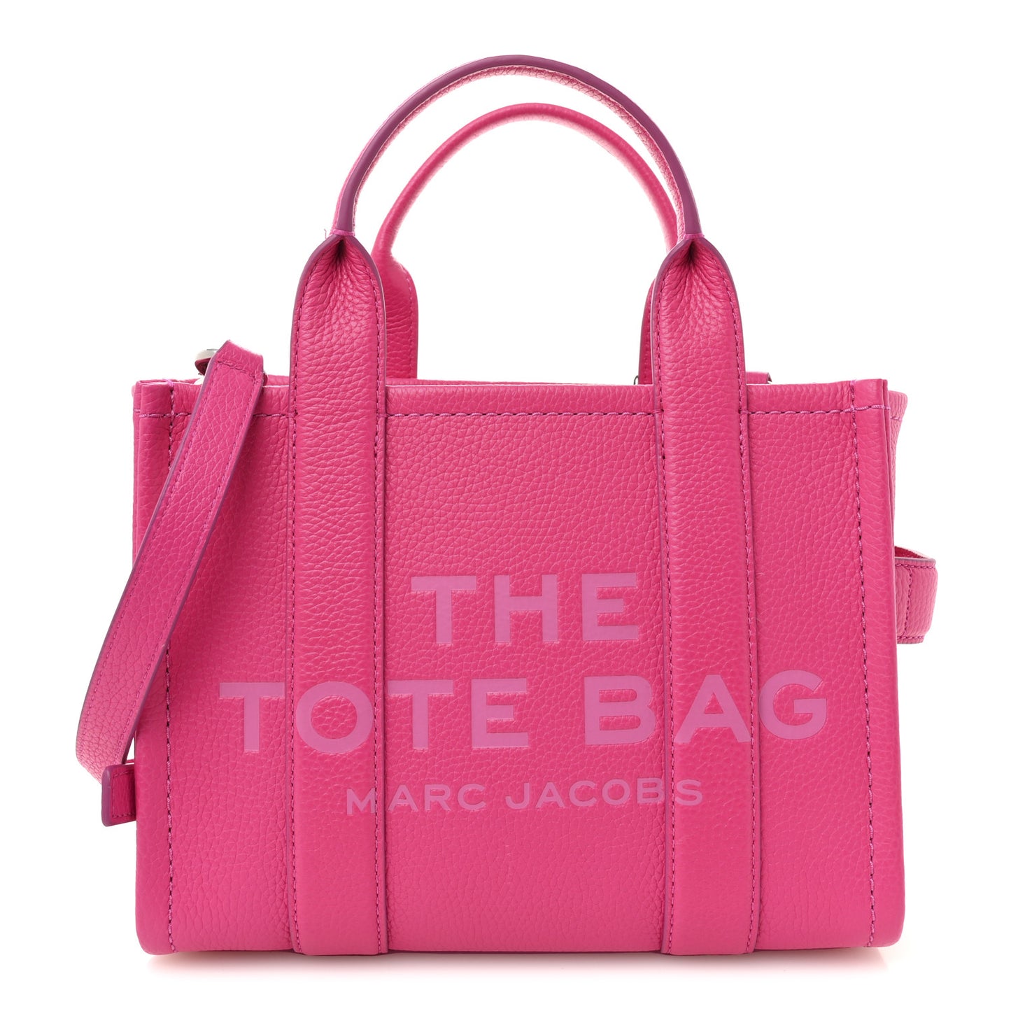Grained Calfskin Small The Tote Bag Hot Pink