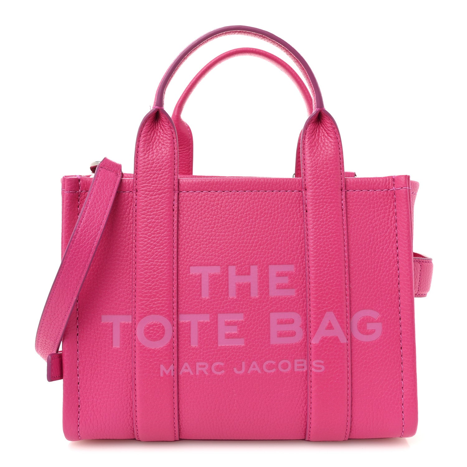 Marc Jacobs Grained Calfskin Small The Tote Bag Hot Pink 1 of 12