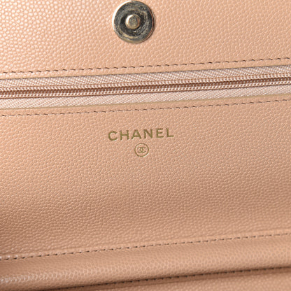 Chanel Caviar Quilted Wallet On Chain WOC Beige 8 of 12