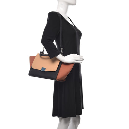 Celine Spazzolato Calfskin Nubuck Small Tri-color Trapeze Nude 3 of 10