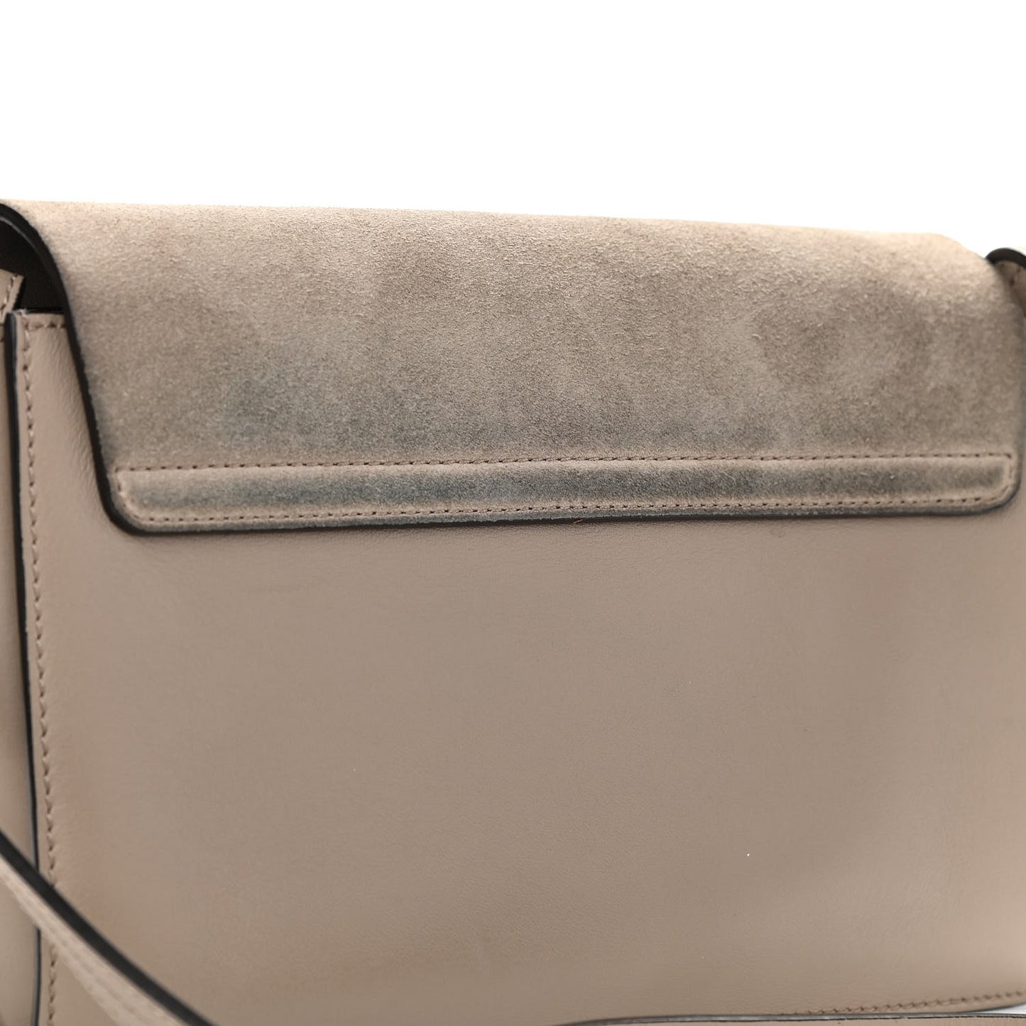 Suede Calfskin Small Faye Shoulder Bag Motty Grey
