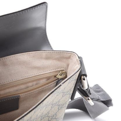 Gucci GG Supreme Monogram Selleria Calfskin Small Satchel Messenger Bag Ecru Grigio 9 of 12