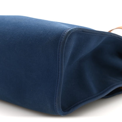 Hermes Vache Hunter Toile Herbag Zip 31 PM Bleu De Malte Natural 11 of 12