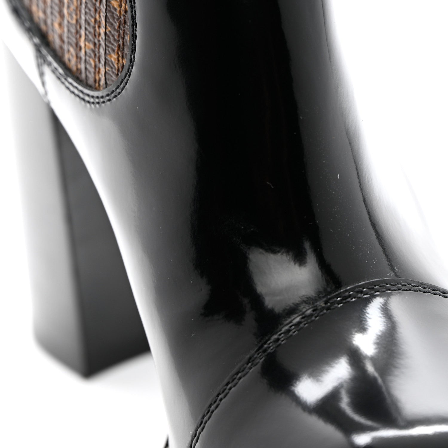 Louis Vuitton Patent Nano Monogram Ankle Star Trail Boots 36 Black 10 of 16
