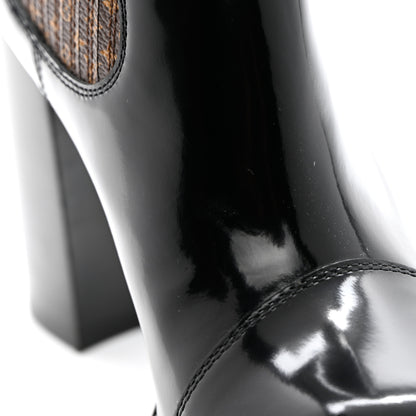 Louis Vuitton Patent Nano Monogram Ankle Star Trail Boots 36 Black 10 of 16
