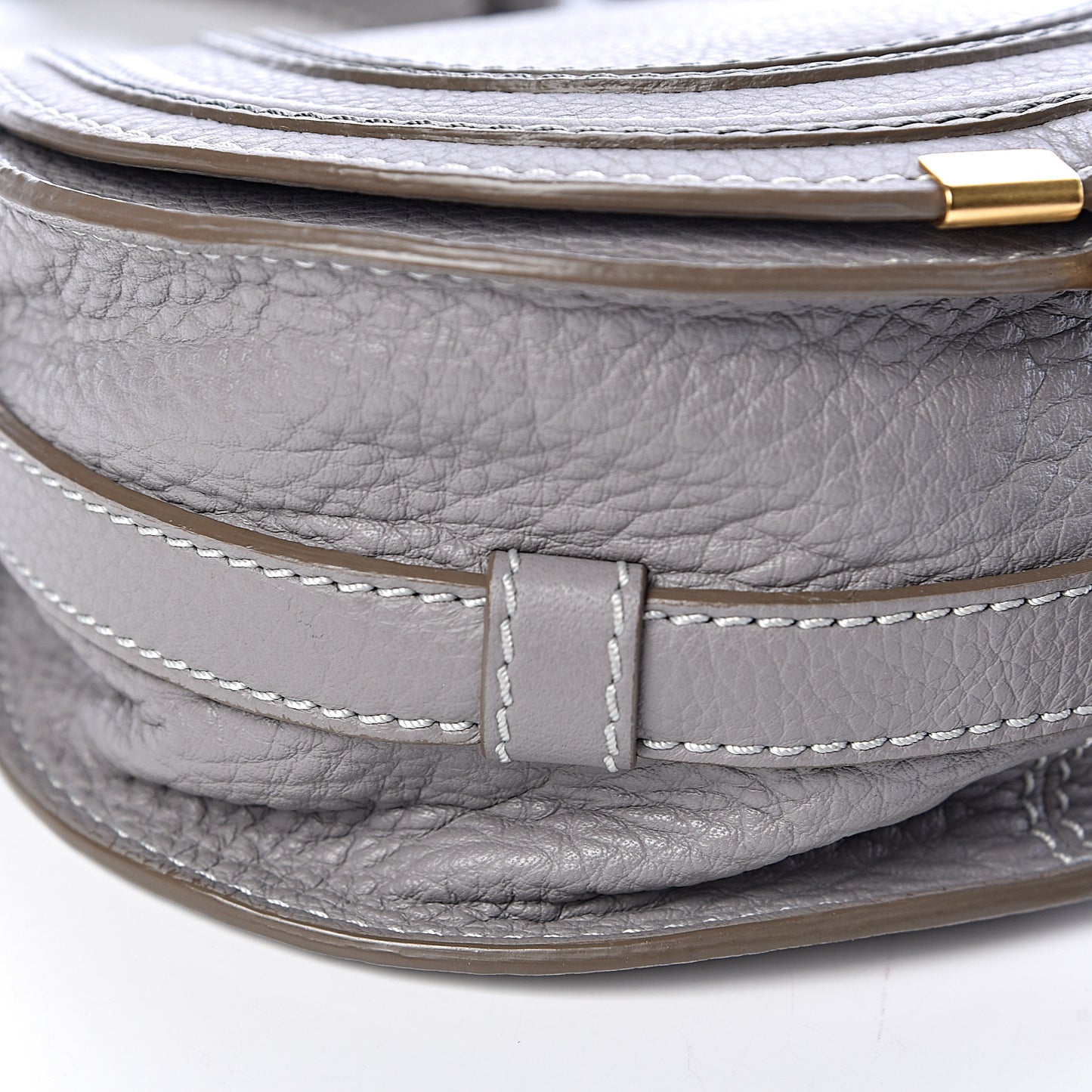 Calfskin Mini Marcie Round Crossbody Bag Cashmere Grey