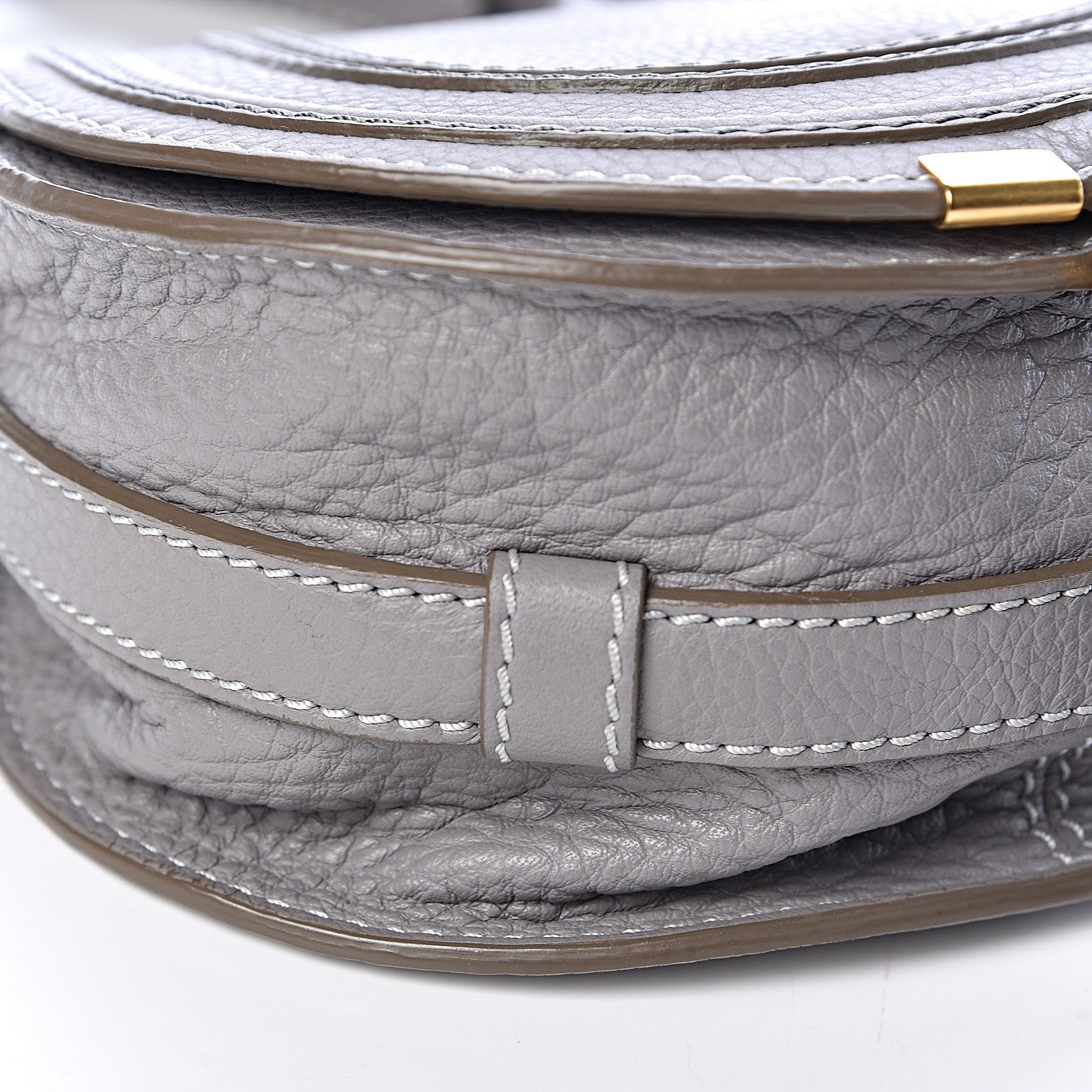 Chloe Calfskin Mini Marcie Round Crossbody Bag Cashmere Grey 9 of 10
